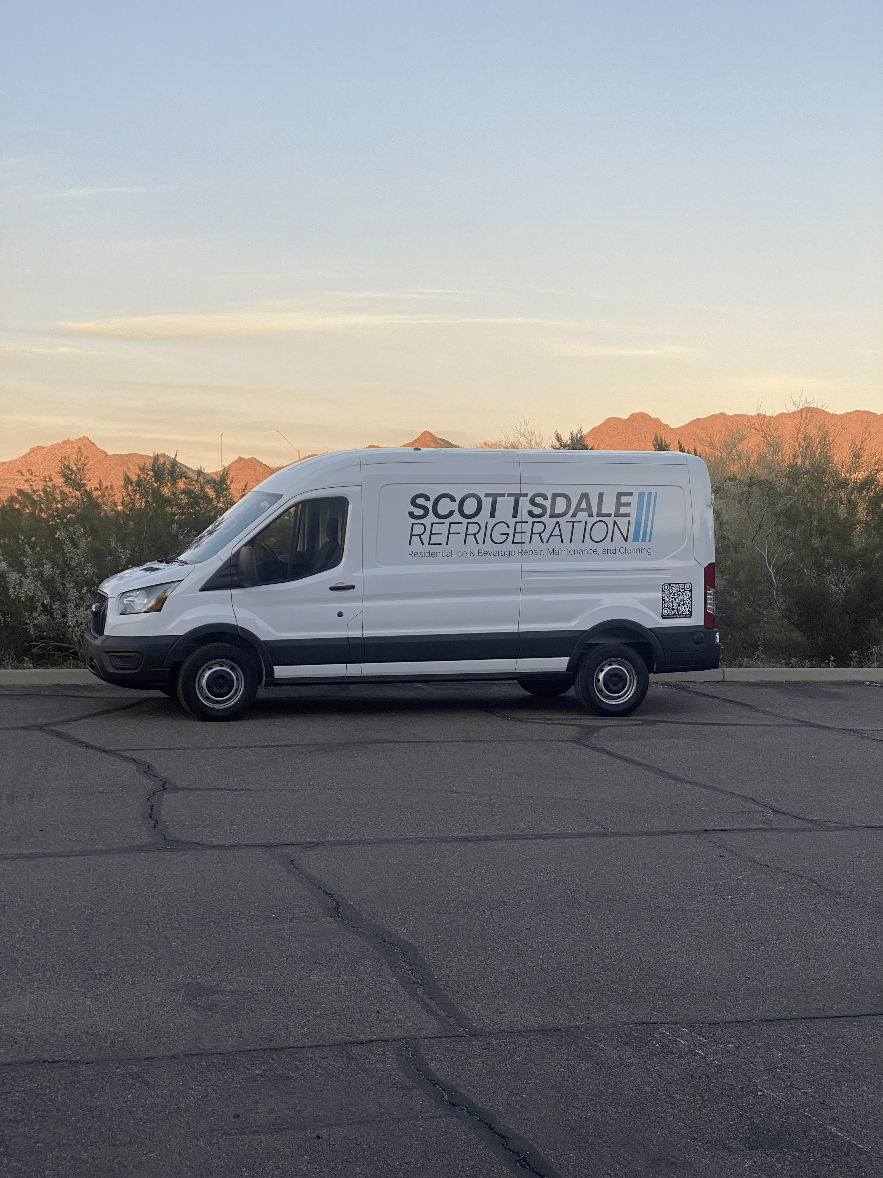 Scottsdale Refrigeration van marked with company logo